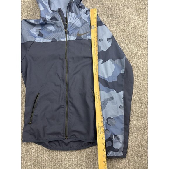 Nike Jacket Mens Small Navy Blue Camo Dri-FIT Hooded Full Zip Running Training - Picture 4 of 6
